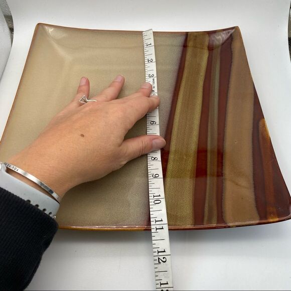 - 3 SANGO AVANTI BROWN Square Large‎ dinner Plates - Picture 8 of 15